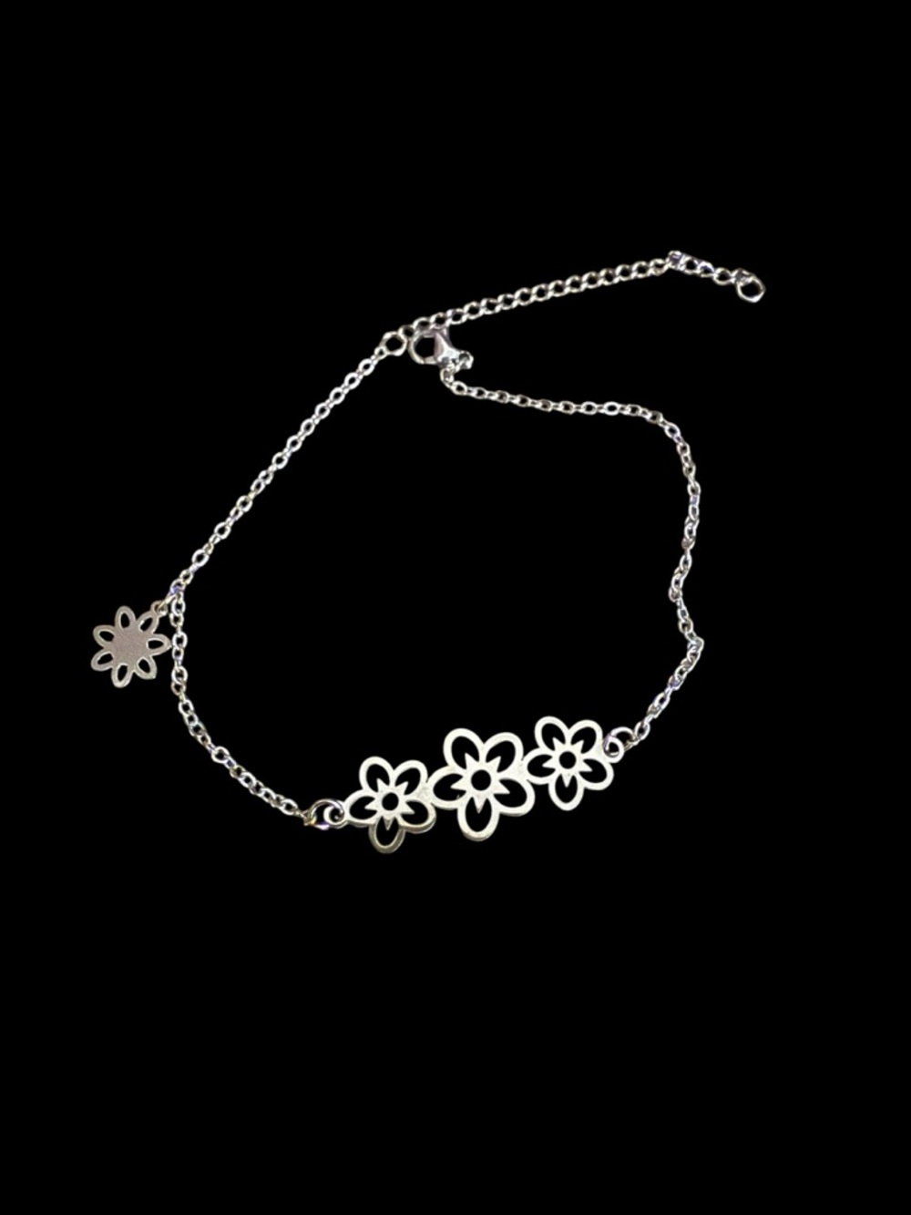 Flower Anklet in Stainless Steel